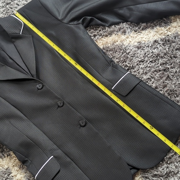 Glamourous Threads Custom English Hunt Coat Equestrian Black & White Pinstripe - Picture 7 of 12